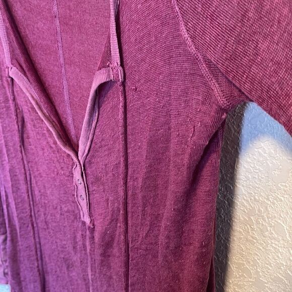 We the Free- Free People- Purple Affogato Hacci Linen Blend Tunic Popover, Small - Picture 11 of 14